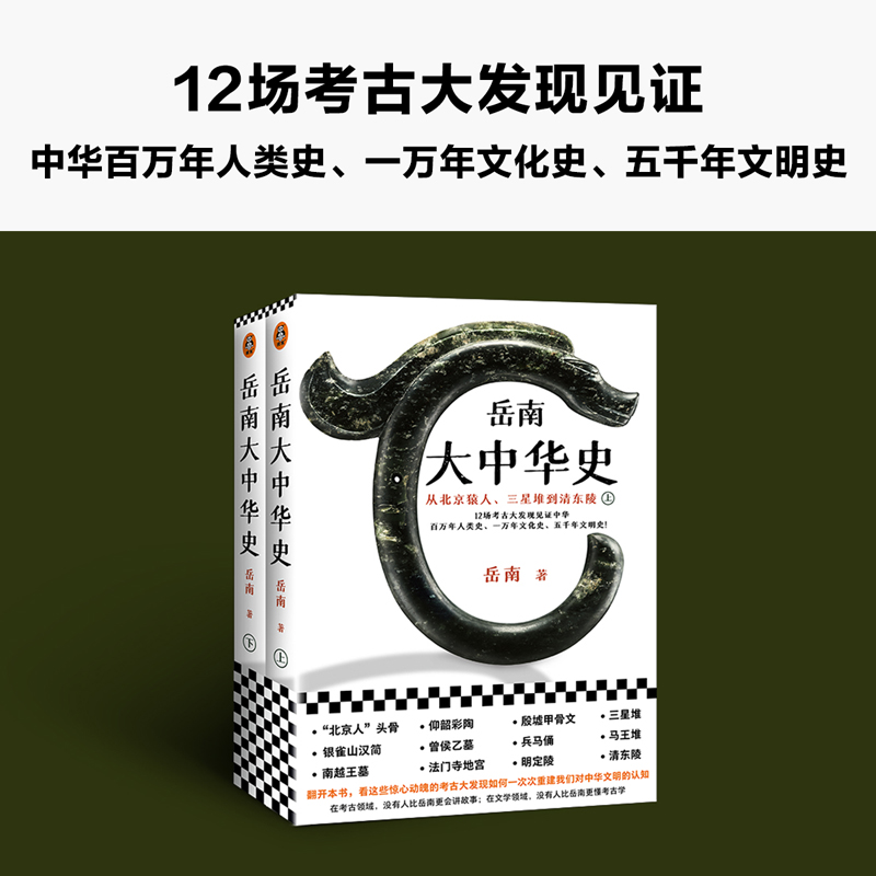 岳南大中华史全2册12场考古大发现见证中华百万年人类史一万年文化史五千年文明史岳南考古历史三星堆兵马俑南渡北归读客官正版 - 图0