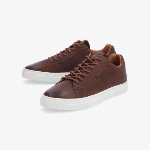 在售150美刀法国时尚运动鞋男鞋头层牛皮拼接休闲鞋耐磨低帮板鞋 - 图2