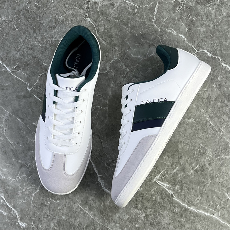 出美单运动鞋男鞋革面拼接复古休闲板鞋耐磨防滑软底低帮德训鞋男,淘宝优惠券,粉丝福利购,淘宝优惠卷