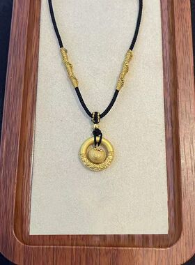 乾坤圈平安扣字母吊坠 3d硬金编绳项链女diy首饰礼物项链