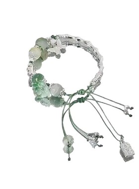 【之荷浅】新中式古风绿色清冷手链复古国风手饰手串小众设计蝴蝶