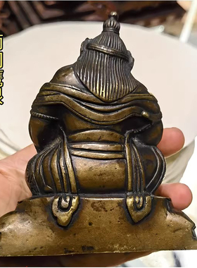 3寸黄财神 尼泊尔进口纯铜做旧佛像 黄财神 高约10cm