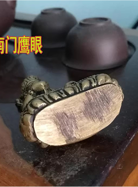 尼泊尔手工纯铜实心2寸佛像 黑财神 可水供 可作茶宠摆件不能装藏