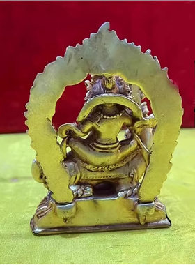 2寸约高7cm 财宝天王 尼泊尔纯铜鎏金佛像 财富天王 多闻天王