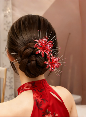 清风女公子仿真彼岸花超仙发饰