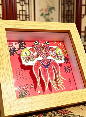 潍坊风筝工艺品镜框国潮摆台传统沙燕相框风筝非遗特色礼品国风