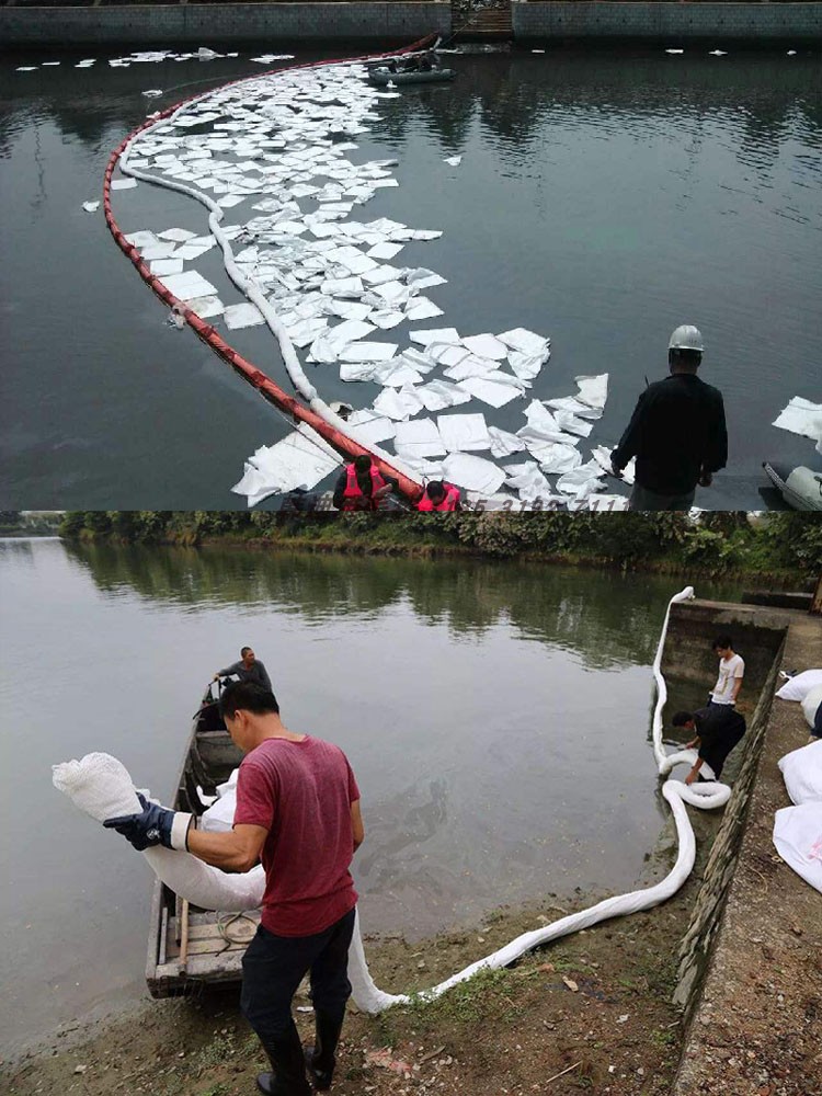 围油栏12.7cm水面拦油棉条20cm地面拦污带船用油围栏拖拦白吸油索 - 图2