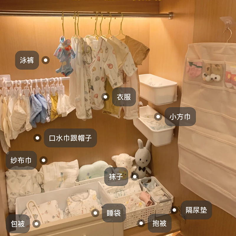 衣柜收纳整理神器宝宝口水巾儿童方巾夹子免打孔挂钩挂帽子收纳架,淘宝优惠券,粉丝福利购,淘宝优惠卷