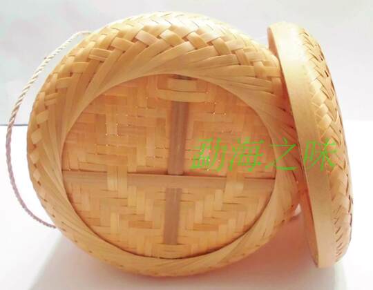 Bamboo skin Pu'er tea Qizi cake packaging bamboo basket bamboo basket