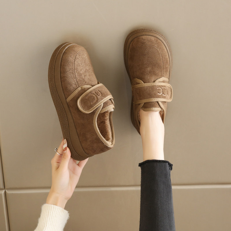 雪地靴女2025新款冬加绒保暖防滑真皮妈妈鞋魔术贴懒人老北京棉鞋,淘宝优惠券,粉丝福利购,淘宝优惠卷