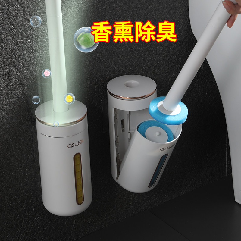 Aromatherapy disposable toilet brush with replaceable aromatherapy brush head