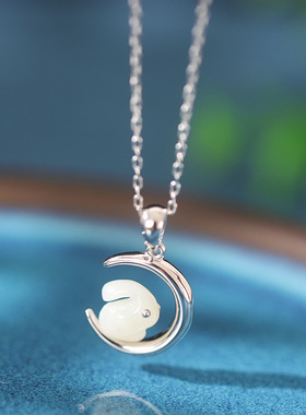 玉兔项链925纯银本命年礼物