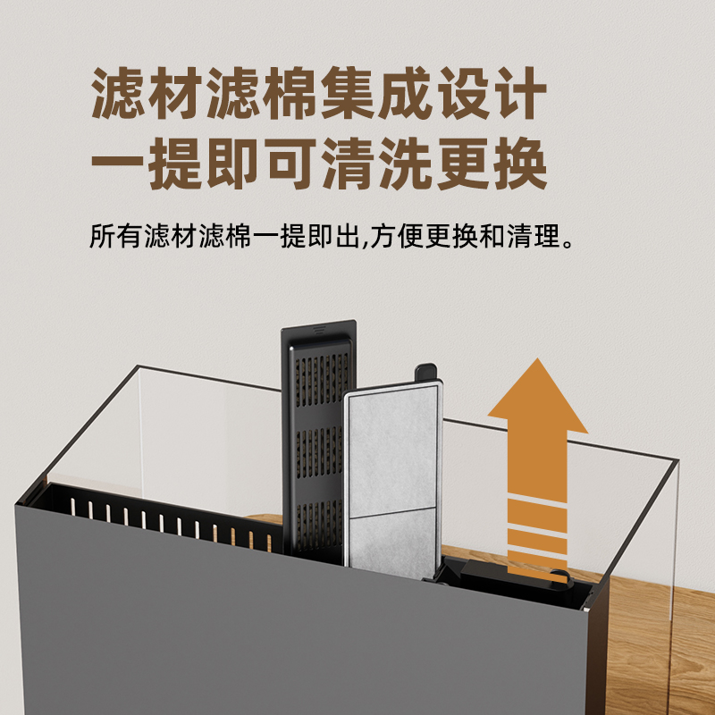 老渔匠超白玻璃桌面鱼缸背过滤制氧懒人免换水金鱼客厅生态水族箱