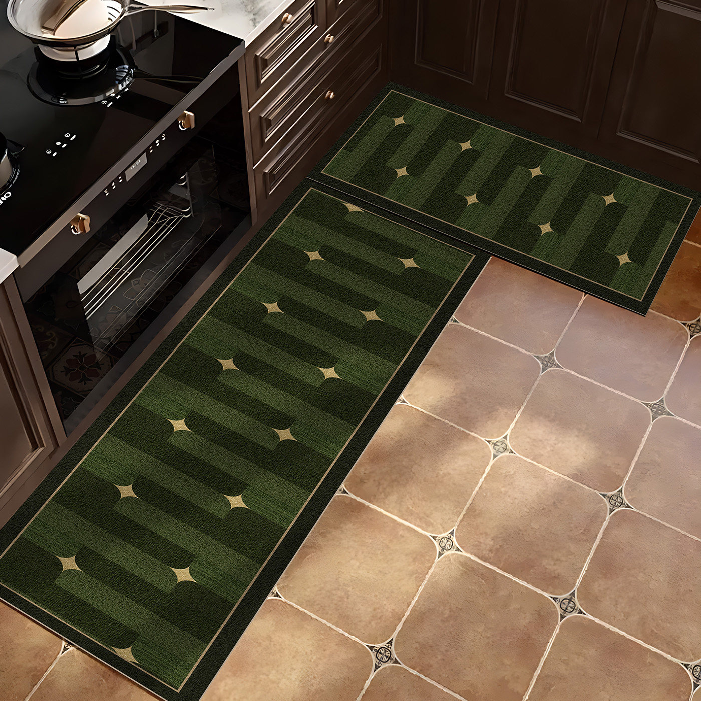 Xingyang kitchen floor mat, oil-proof, non-slip, long leather absorbent mat, wipeable, washable, stain-resistant floor mat, home carpet
