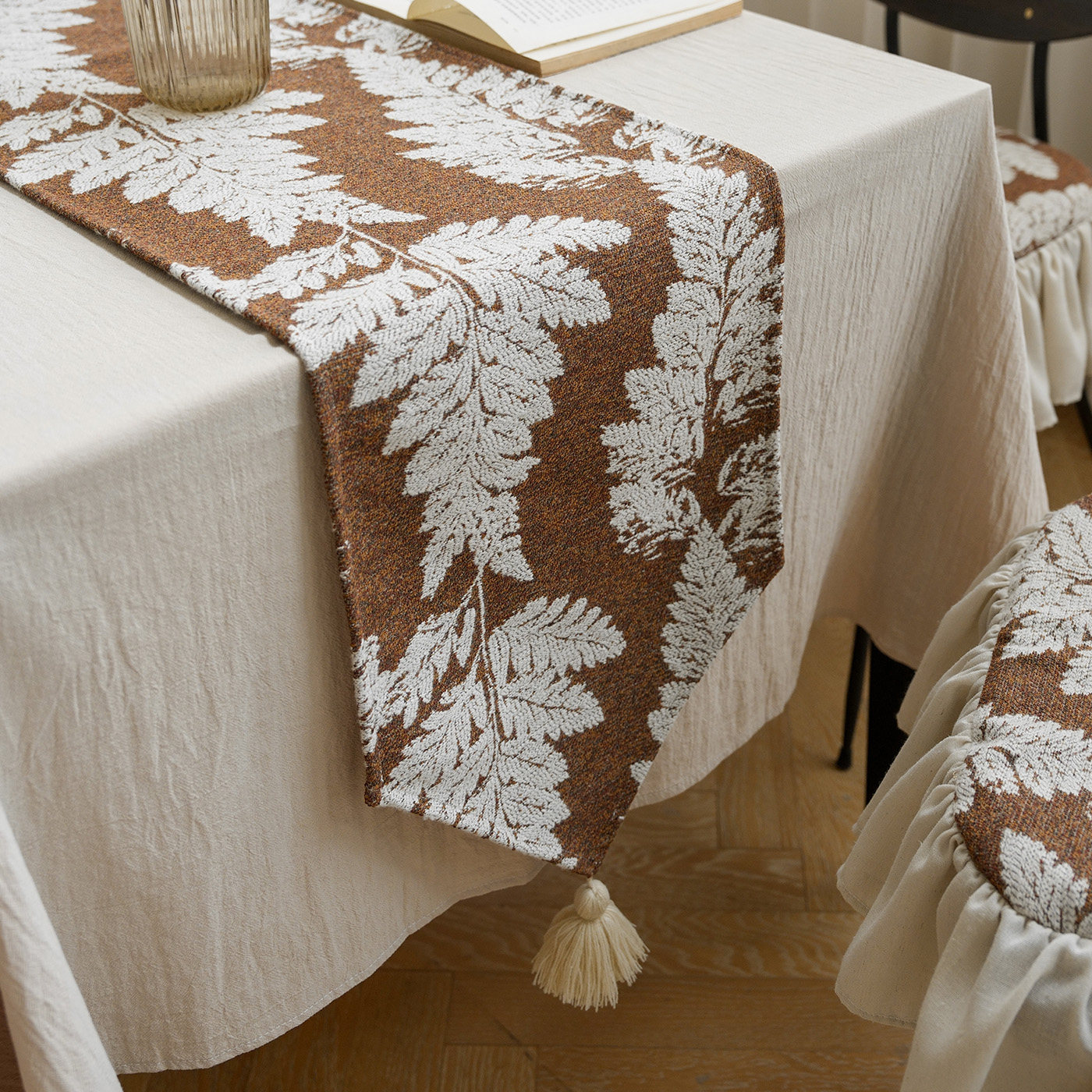 秋韵提花桌旗布艺流苏长条形电视柜桌布防尘防水鞋柜盖巾盖布餐桌,淘宝优惠券,粉丝福利购,淘宝优惠卷