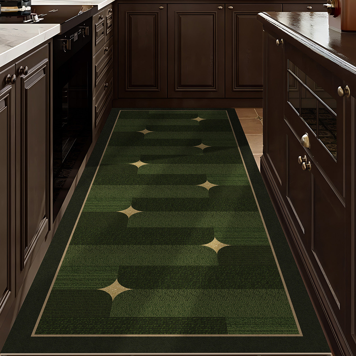 Xingyang kitchen floor mat, oil-proof, non-slip, long leather absorbent mat, wipeable, washable, stain-resistant floor mat, home carpet