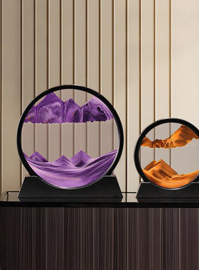 流沙画沙漏摆件客厅电视柜酒柜装饰品创意解压办公室桌面轻奢礼物