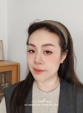 韩国进口老钱风哑光PU压发宽发箍