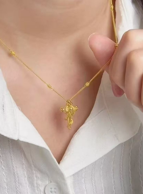 创新新款本命年权杖灵蛇项链女毛衣链ins小众设计高级精致饰品