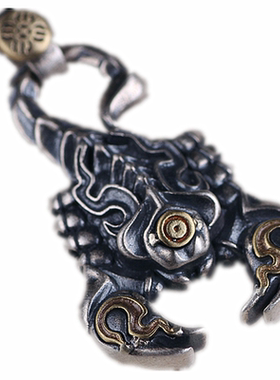 创新新款项链男铜吊坠战蝎子个性嘻哈复古潮男项坠挂坠吊坠饰品