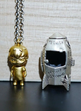 卡通泡泡玛特小野火箭吊坠项链