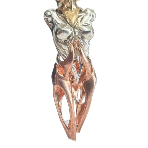 美女人物镂空雕塑把玩经典手把件工艺品金属摆件艺术创意手作挂件 - 图3