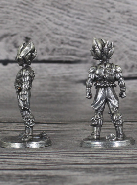 黄铜兵人手办模型龙珠Z卡卡罗特贝吉塔白铜金属小人男生生日礼物