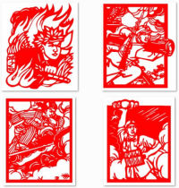 Send 2 pieces of model power anti-Japanese paper-cutting red patriotic martyrs educational heroes window grilles paper-cutting products