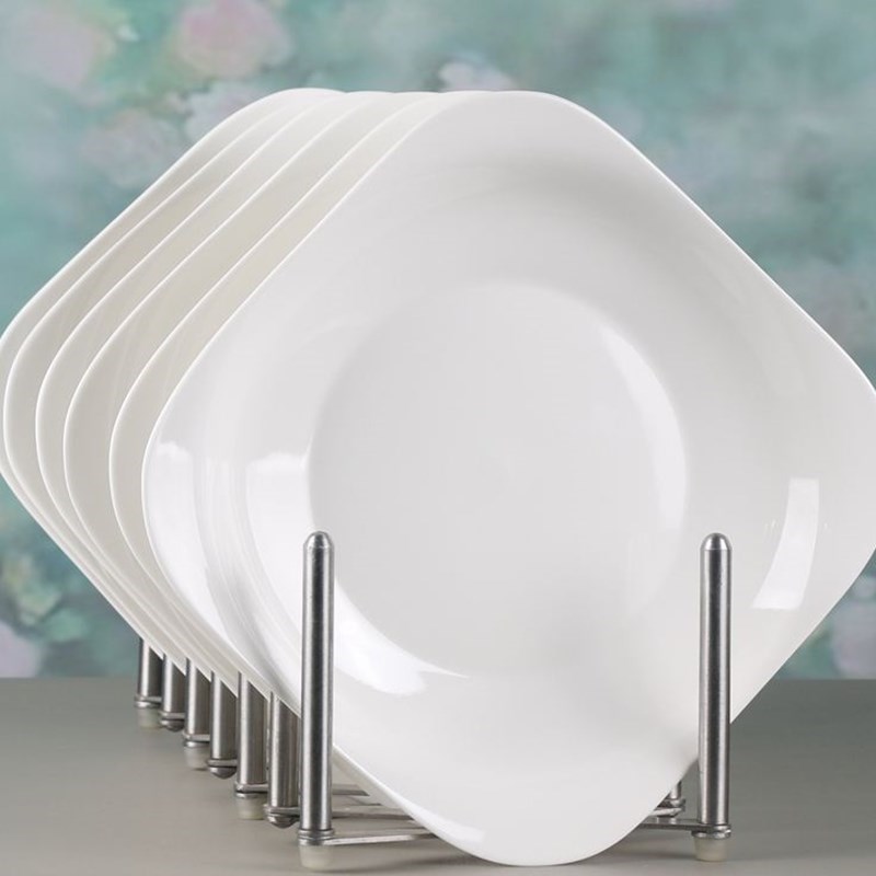 Pure white pottery dishes tableware hotels plates restaurant - 图2