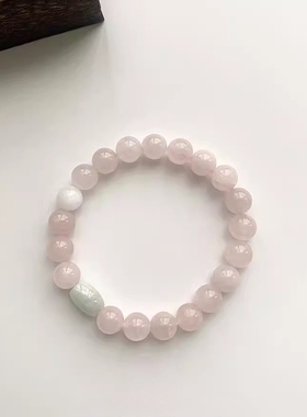 天然粉水晶手链女款单圈手串新品饰品礼物送女友闺蜜生日礼物首饰