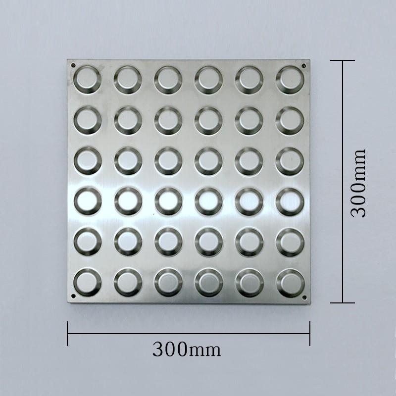 280*35*5盲道条导盲钉菠萝纹防滑指引砖盲人行道304不锈钢盲模板-图2