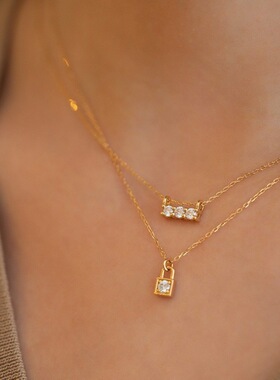 【心尖独宠】SK锁头镶嵌锆石项链精致高级轻奢百搭锁骨链不退色