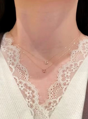 【独耀马年】新品SK金幸运马蹄红宝石项链 U型满钻锁骨链新年礼物