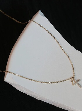 【一随一伴】SK十字架项链女百搭小众镶钻吊坠锁骨链气质不退色