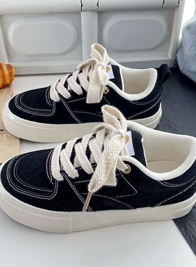 Women's canvas shoes红色帆布鞋潮复古港风休闲