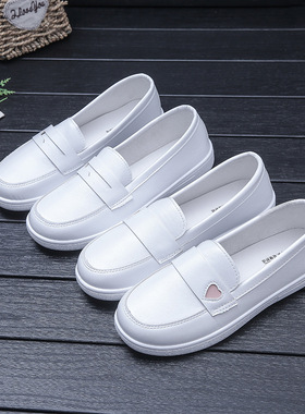 Women's Shoes 护士鞋软底白色透气医护工作鞋舒适防滑平底单鞋女