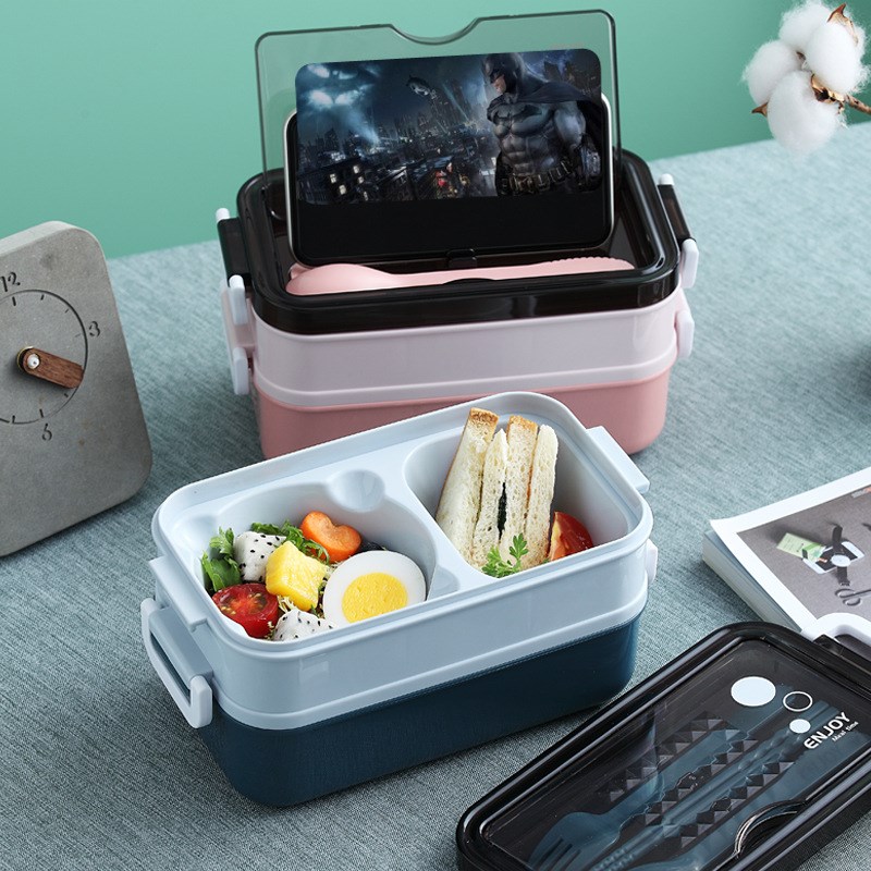 Double layered lunch box, microwave oven, student lunchbox - 图2