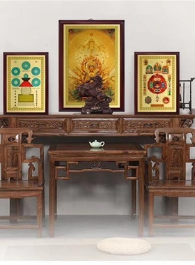 龙父龙母神像画 四海龙王神像摆件挂画 九龙图工艺