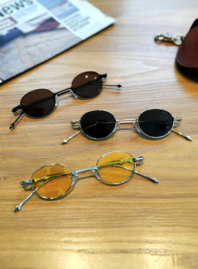 防紫外线小椭圆复古男女遮阳墨镜