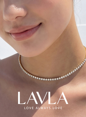 LAVLA轻奢镶钻金色锁骨链女款