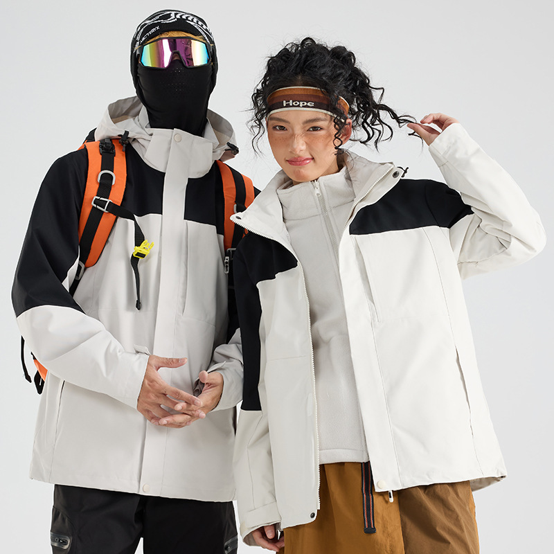 25秋冬新款男女户外登山可拆卸两件套情侣冲锋衣防水定制外套 - 图0