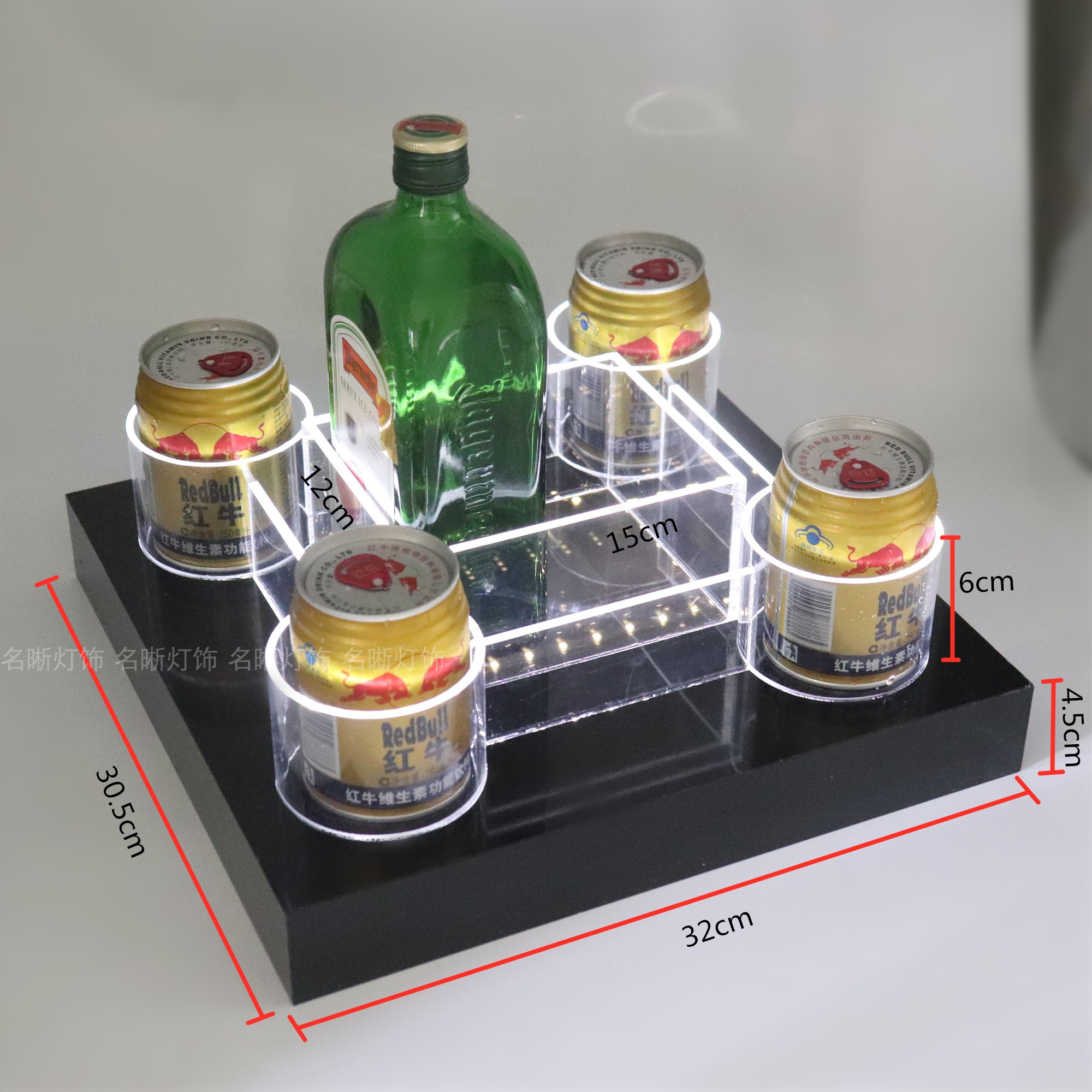 酒吧LED洋酒座鹿头红牛发光酒座酒吧夜场KTV充电洋酒架 野格酒托 - 图1
