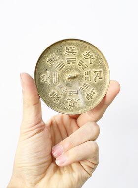 纯铜真品照妖镜门口挂门门头古凸面八卦镜挂件结婚用随身铜镜真品