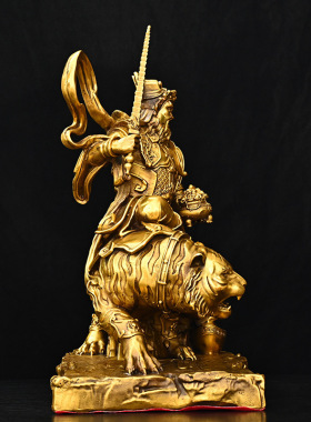 2023新款黄铜加底武财神 家居装饰创意礼品工艺品 一件代发铜摆件