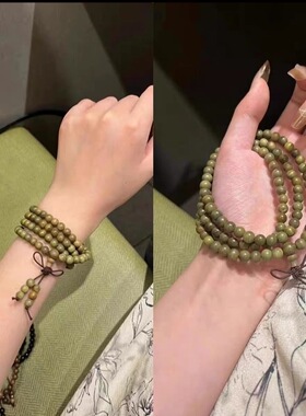108颗转运佛珠黑檀绿檀崖柏小金刚黑花梨念珠手链男女情侣手饰