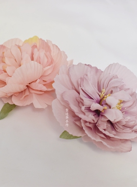 【阿唐】牡丹花仿真花仿绢花发夹唐风汉服发饰配饰简约