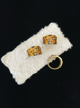 WOO/独家定制豹纹滴釉通体铜 厚镀磨砂质感狂野十足Y2K风豹纹戒指