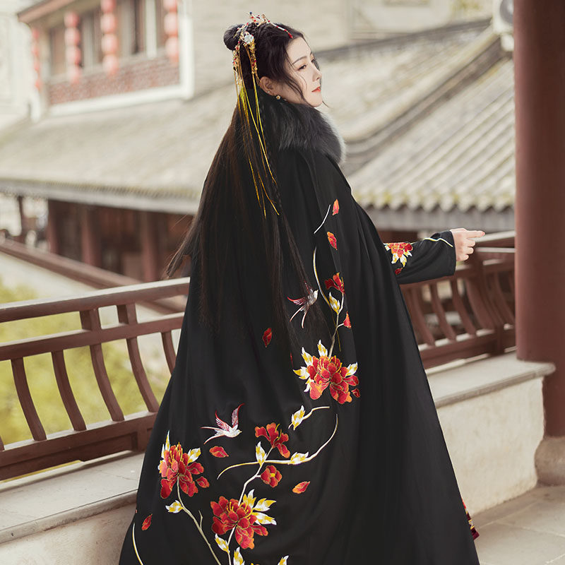 如梦霓裳原创锦绣汉服春季加绒斗篷 如梦霓裳汉服