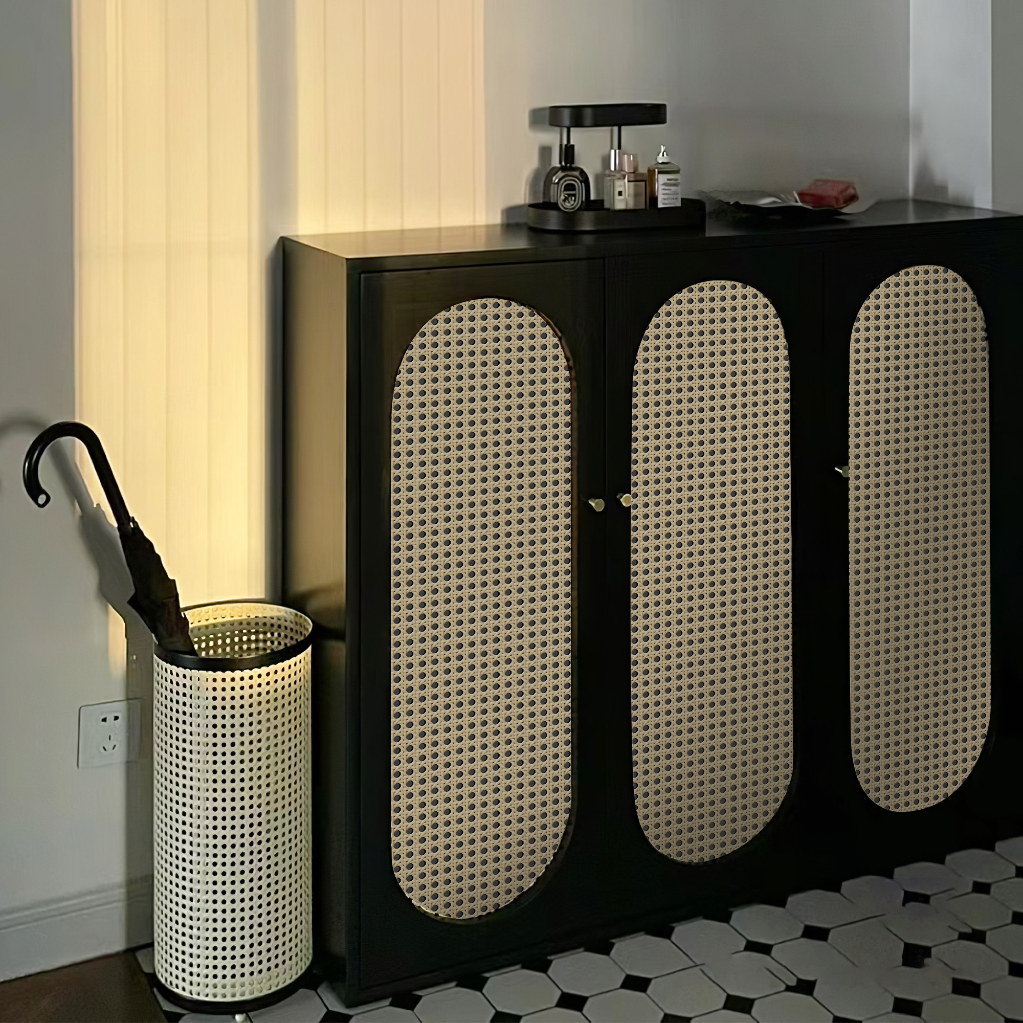 仿藤编贴纸柜子翻新改造复古衣柜橱柜柜门贴画中古风美化家具墙纸,淘宝优惠券,粉丝福利购,淘宝优惠卷