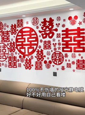 备婚必备~结婚贴喜字静电墙贴